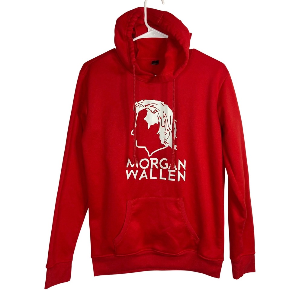 Morgan‎ Wallen Red Pullover Hoodie Graphic Logo Unisex Adult Size M